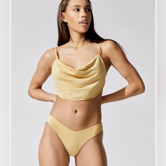Danielle Bernstein bikini set cowl neck top and Delilah bottom small NWT